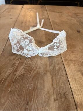 Sheer White Floral Lace Bralette - Women Hair Bras